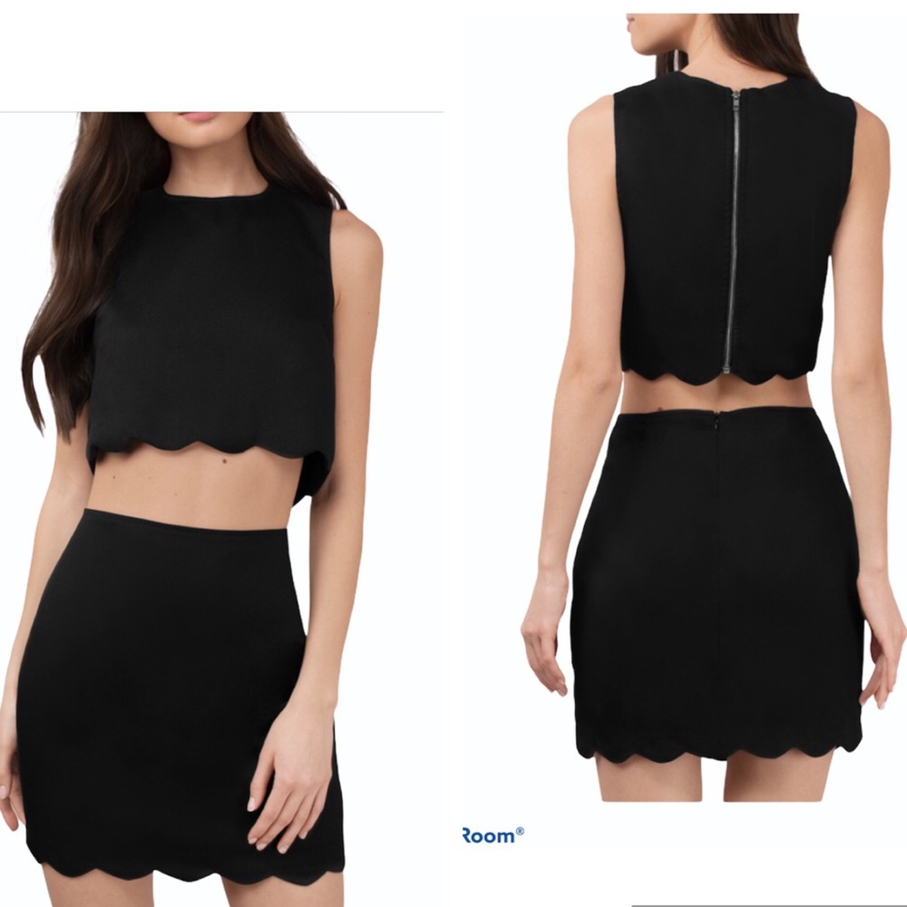 Crop top and mini skirt set
